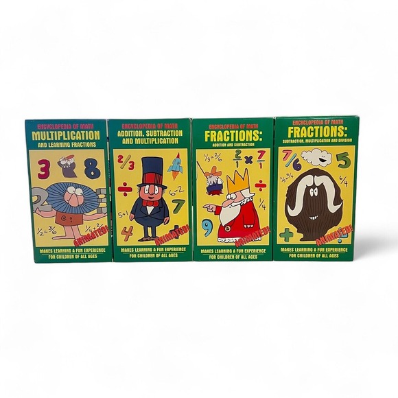 Encyclopedia of Math VHS Complete Set Addition Fractions & More Home School 1998